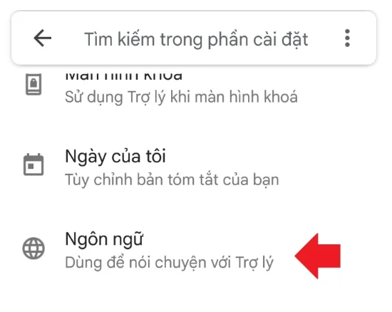 Cài đặt ngôn ngữ Google Assistant